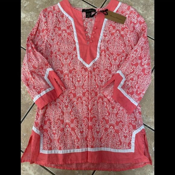 NWT Marisa Christina S Linen Blend Tunic Top Blouse - Picture 1 of 5